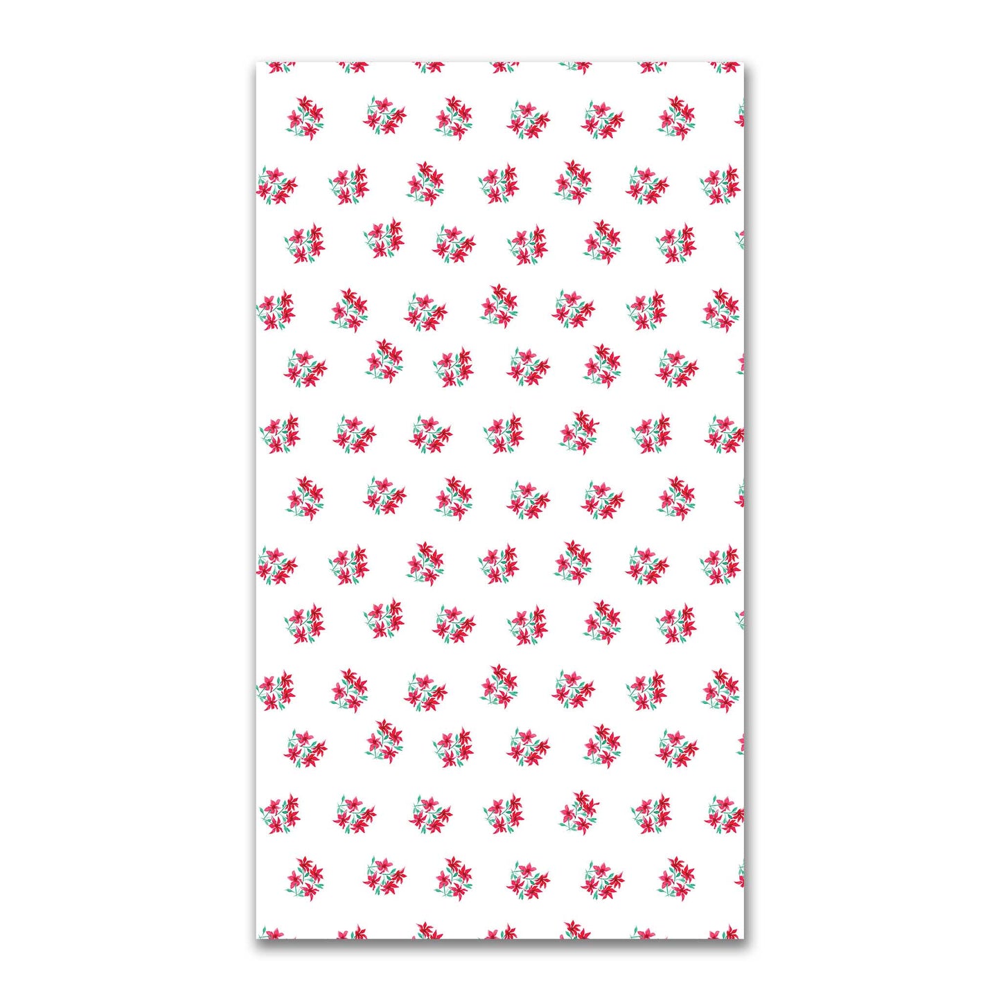 Scarlet Bloom — Printed Spun Polyester Fabric with Medium Red Watercolor Floral Pattern #FASP-1335