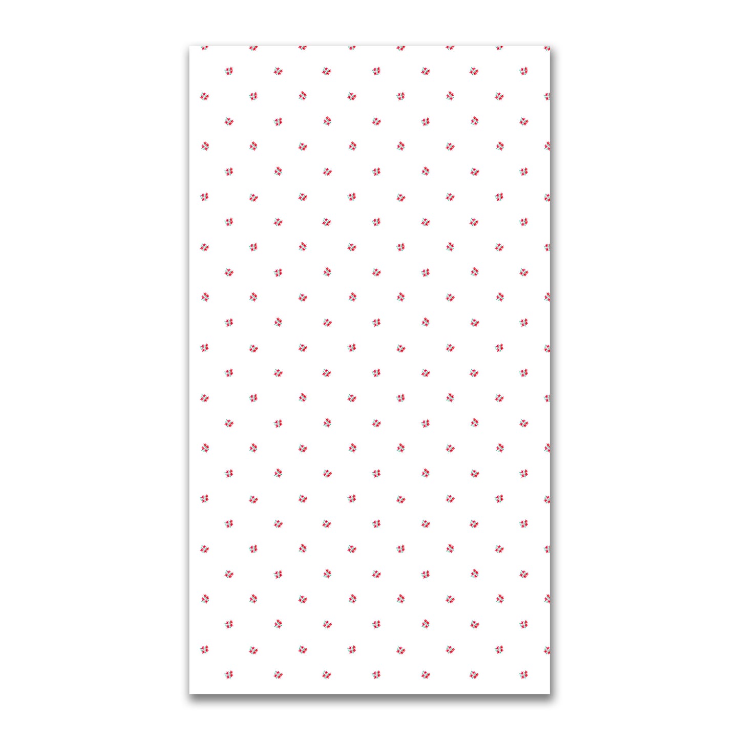 Scarlet Bloom — Printed Spun Polyester Fabric with Small Red Watercolor Floral Pattern #FASP-1336