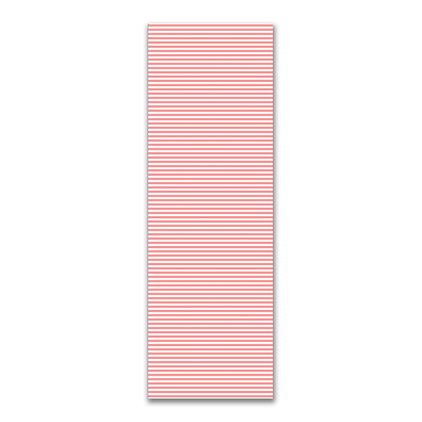 White Spun Polyester Fabric with Pink Bars #FASP-1340-051