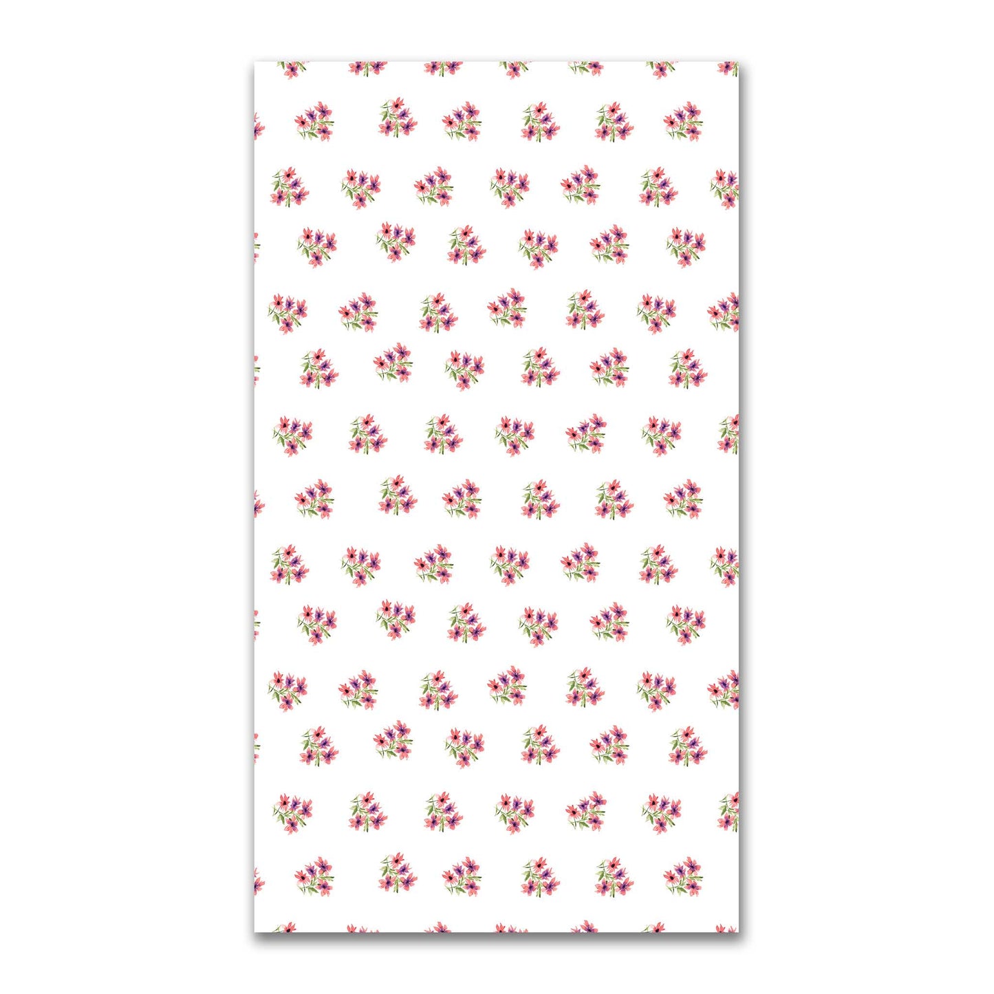 Coral Bloom — Printed Spun Polyester Fabric with Medium Pink Watercolor Floral Pattern #FASP-1345
