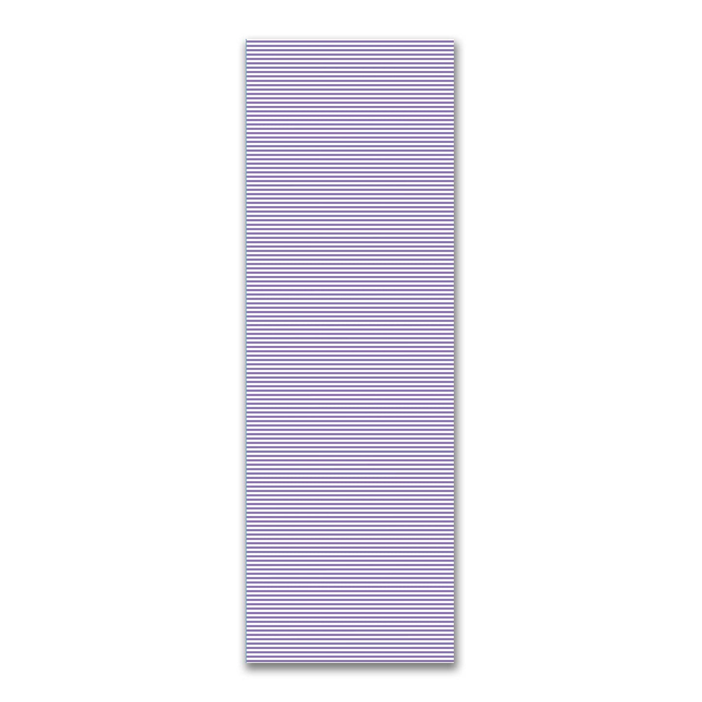 White Spun Polyester Fabric with Thin Purple Bars #FASP-1350-241