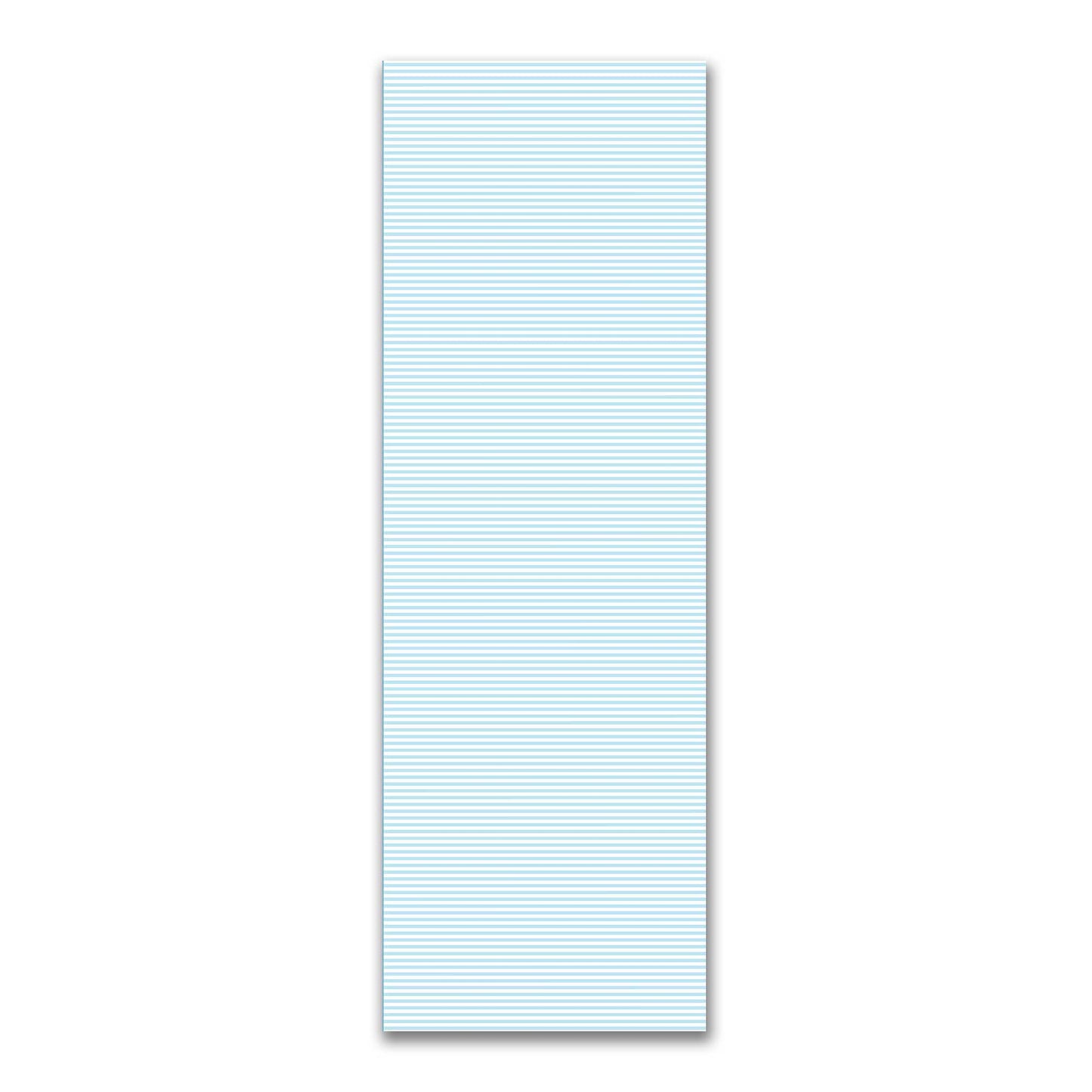 White Spun Polyester Fabric with Thin Blue Bars #FASP-1370-241