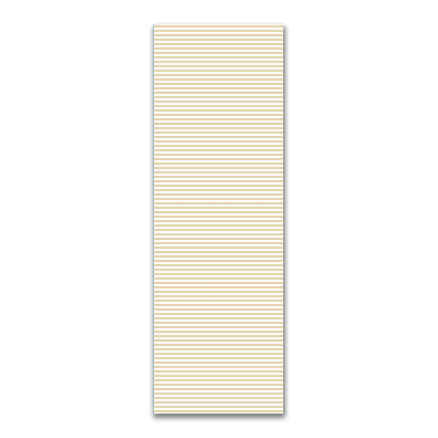 White Spun Polyester Fabric with Tan Bars #FASP-1371-051