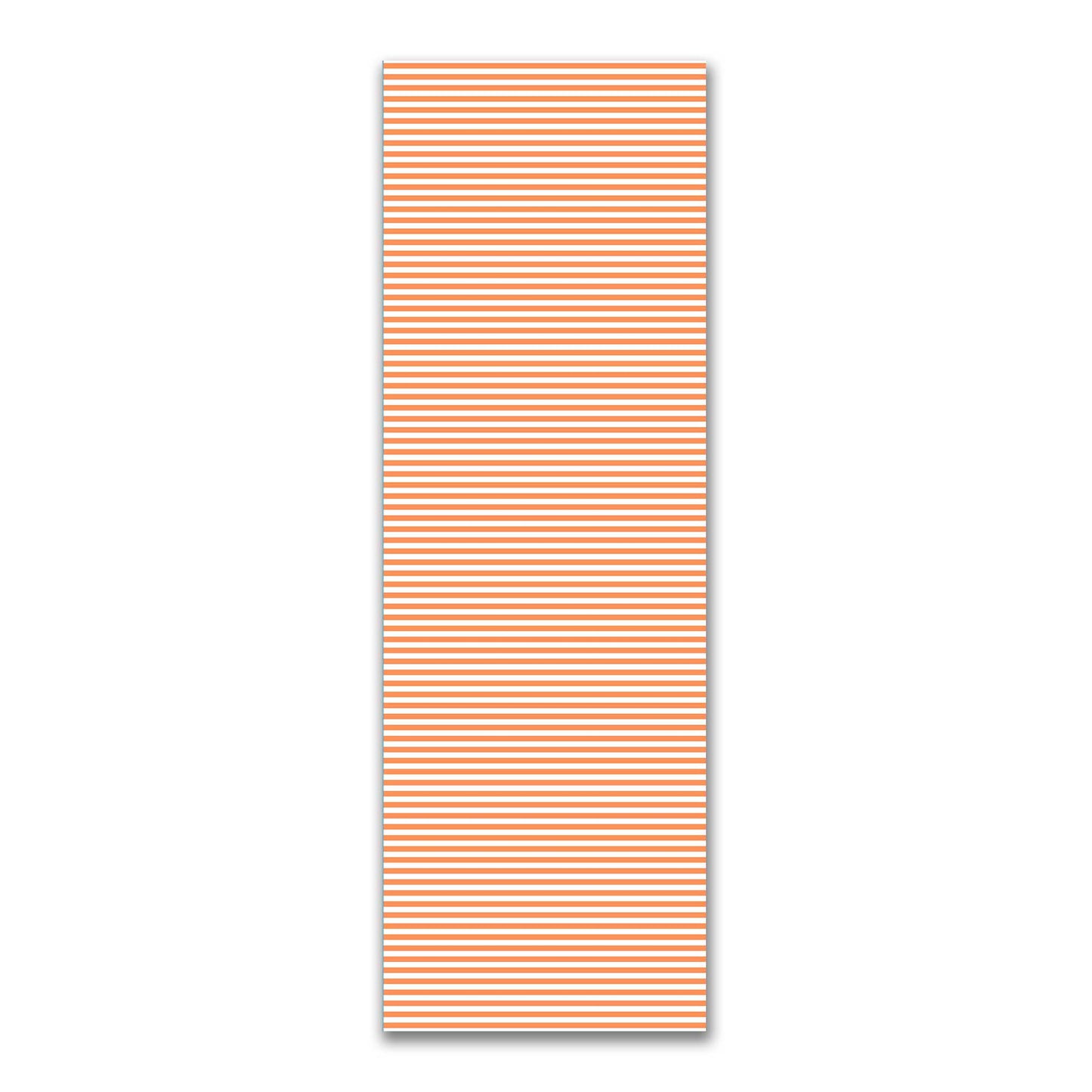 White Spun Polyester Fabric with Orange Bars #FASP-1380-051