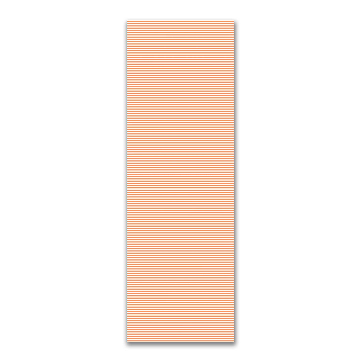 White Spun Polyester Fabric with Thin Orange Bars #FASP-1380-241