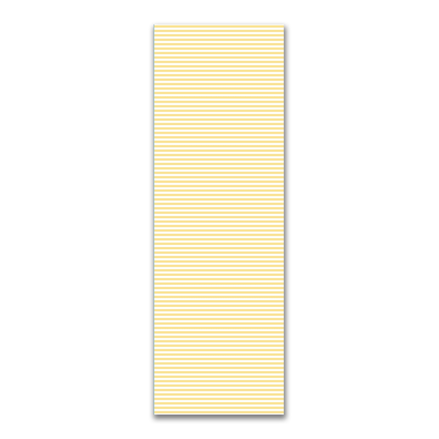 White Spun Polyester Fabric with Yellow Bars #FASP-1381-051