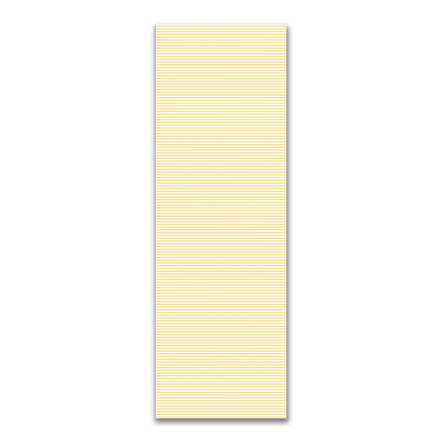White Spun Polyester Fabric with Thin Yellow Bars #FASP-1381-241