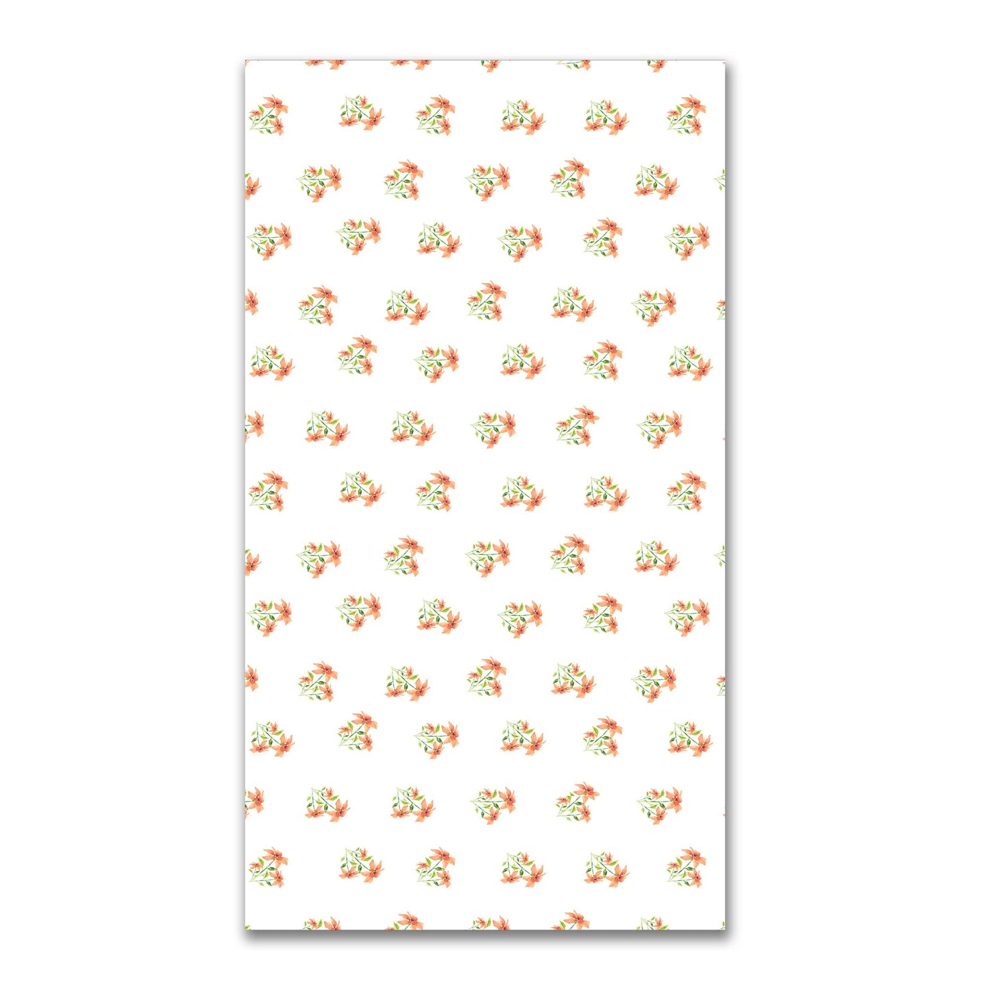 Peach Bloom — Printed Spun Polyester Fabric with Medium Red Watercolor Floral Pattern #FASP-1385