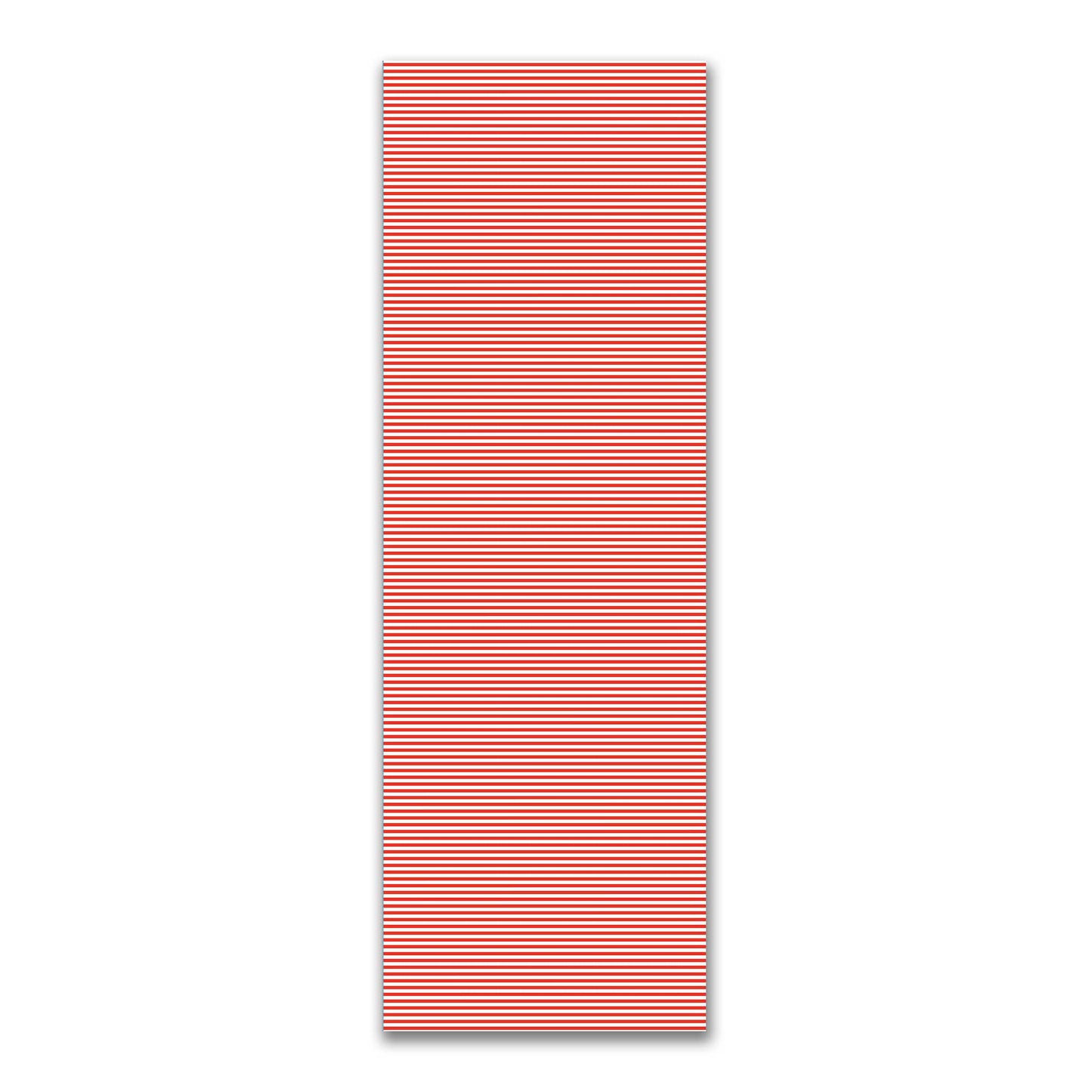 White Spun Polyester Fabric with Thin Red Bars #FASP-1410-241