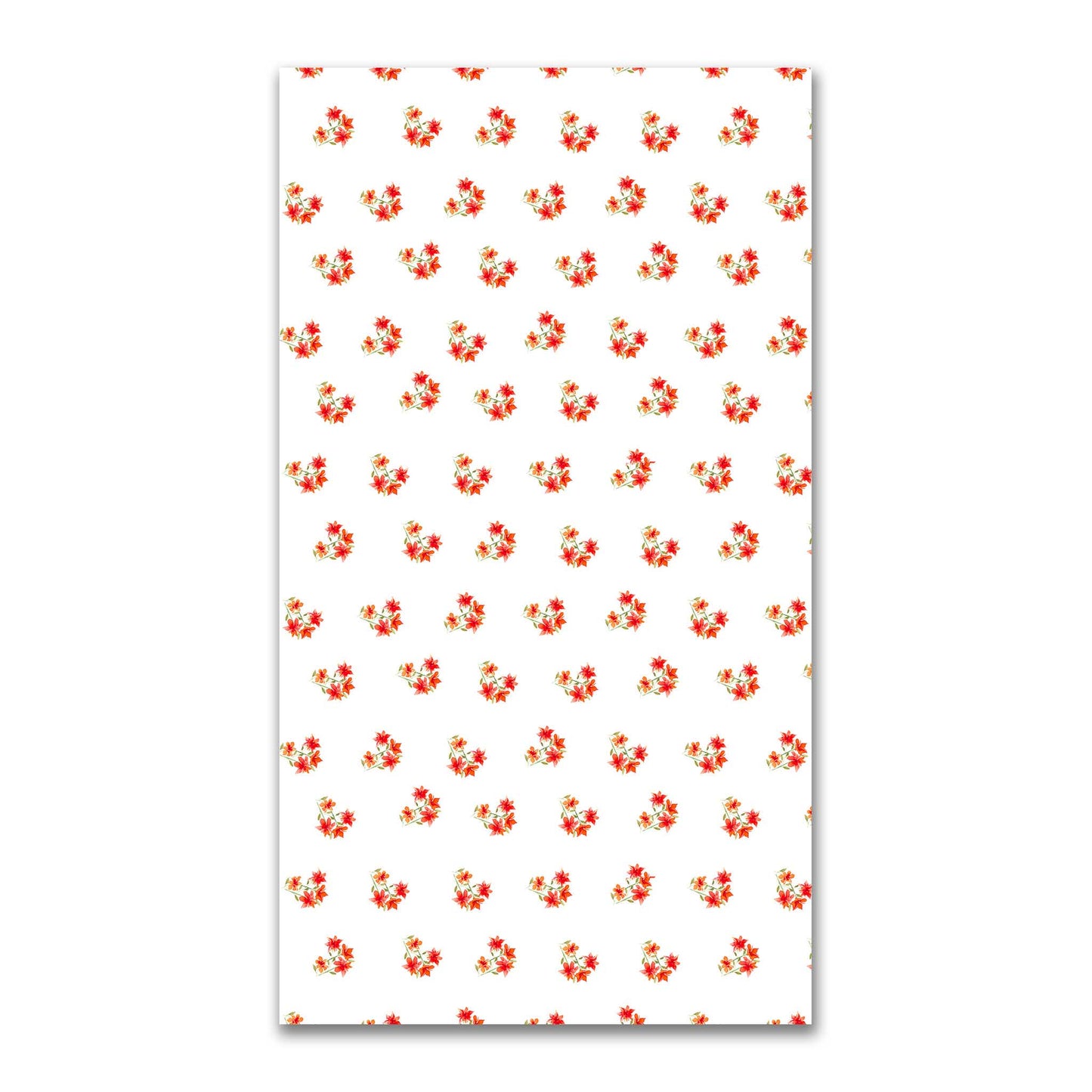 Flame Bloom — Printed Spun Polyester Fabric with Medium Red Watercolor Floral Pattern #FASP-1415