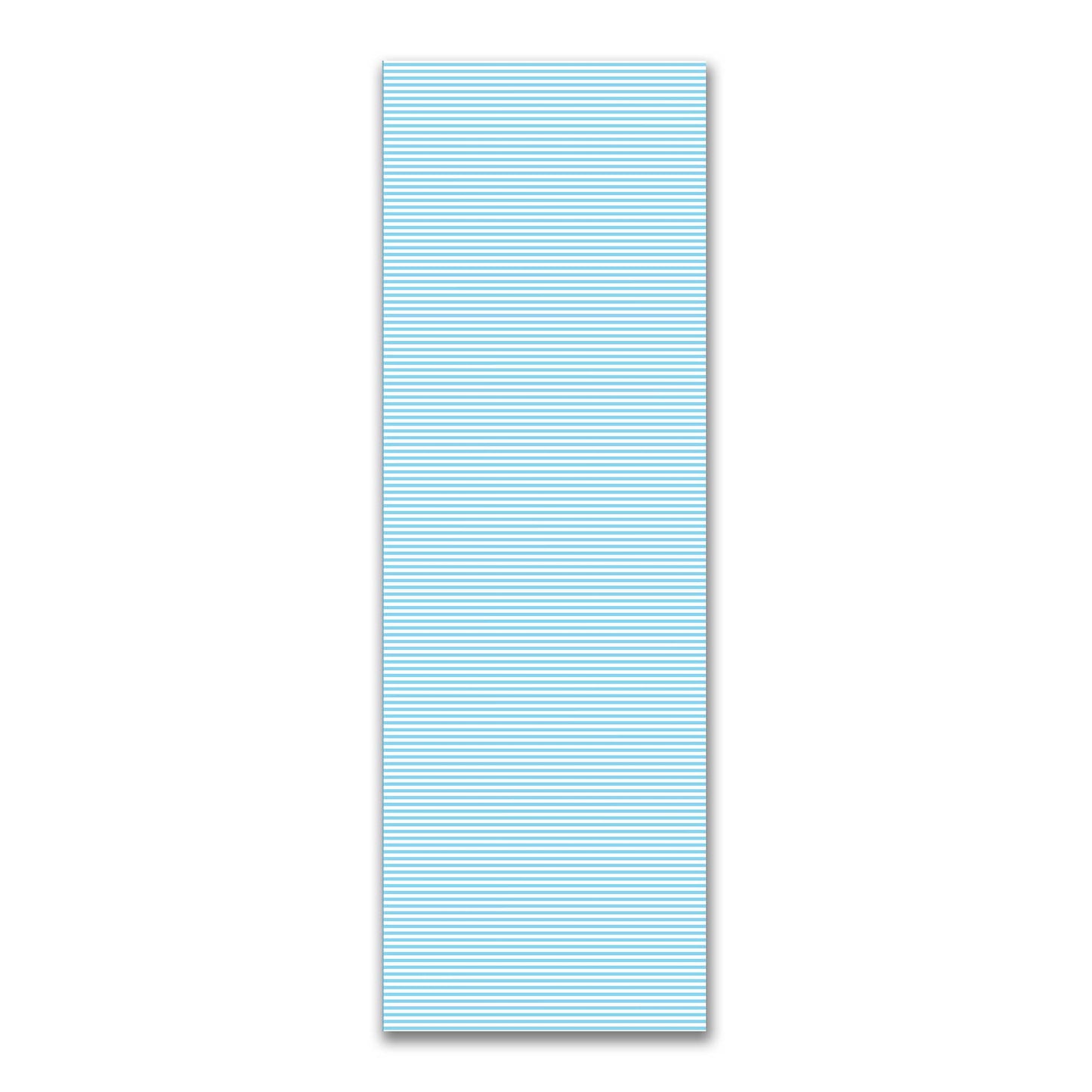 White Spun Polyester Fabric with Thin Blue Bars #FASP-1430-241