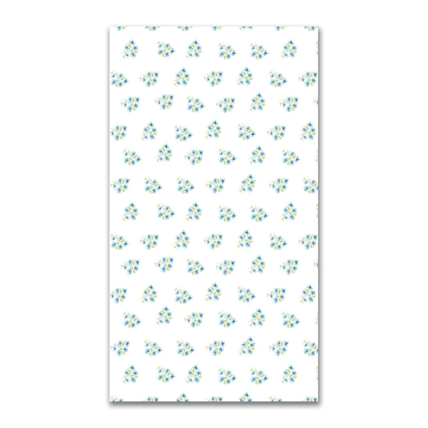 Cerulean Bloom — Printed Spun Polyester Fabric with Medium Blue Watercolor Floral Pattern #FASP-1435