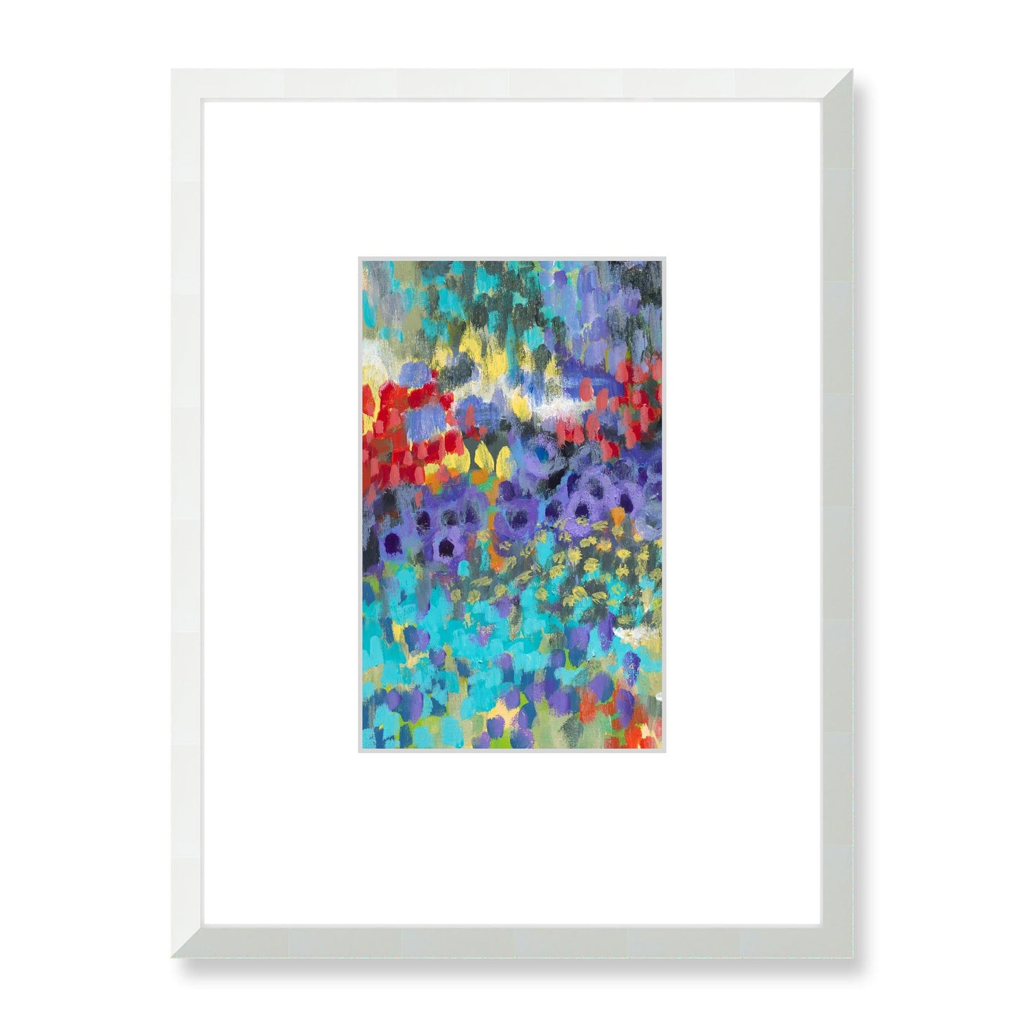 Framed Fine Art Print, Faux Mat - 18x24 inches | Floral Garden Two in Acrylic, FMV-1000-1145-001, Prints, Fine art, White Frame, 45 x 60 cm ,18 x 24 inches