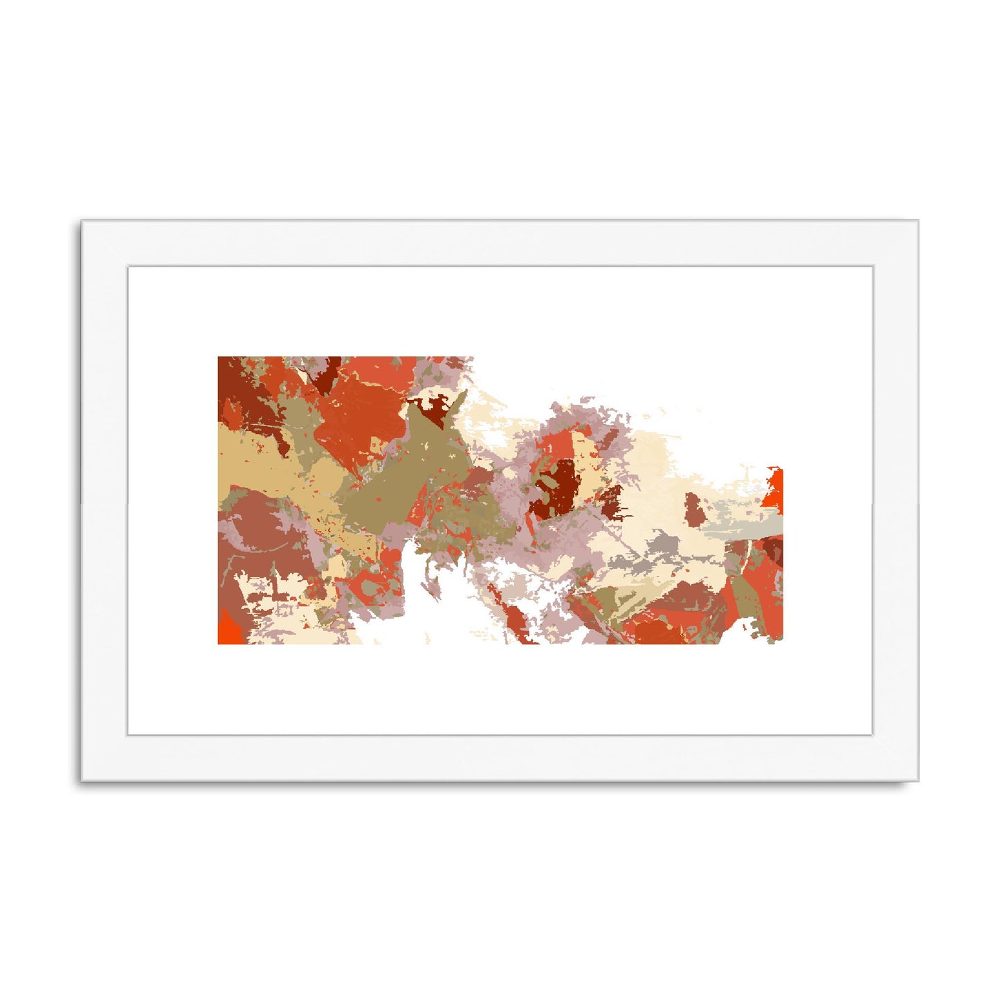 Framed Graphic Art Print, fph-1130-7694, 12"x8", White Frame