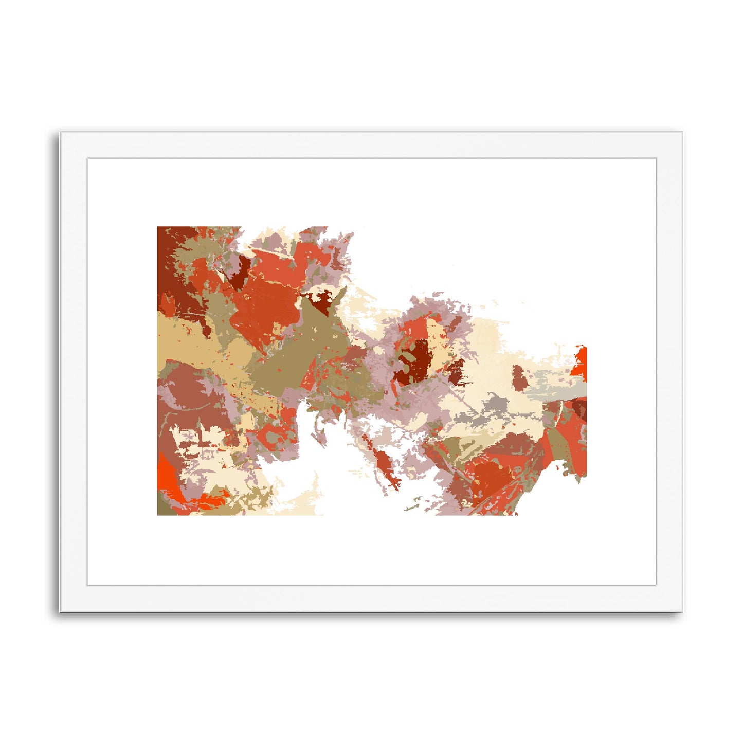 Framed Graphic Art Print, fph-1130-7694, 16"x12", White Frame