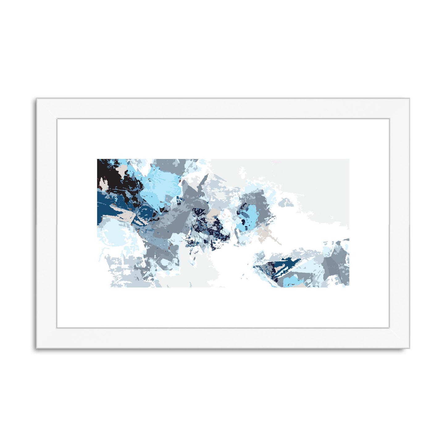 Framed Graphic Art Print, fph-1150-7694, 12"x8", White Frame