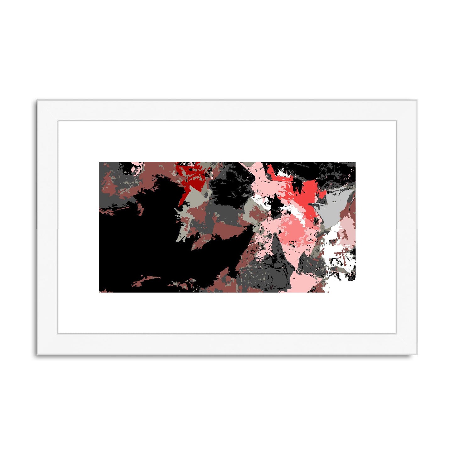 Framed Graphic Art Print, fph-1190-7692, 12"x8", White Frame