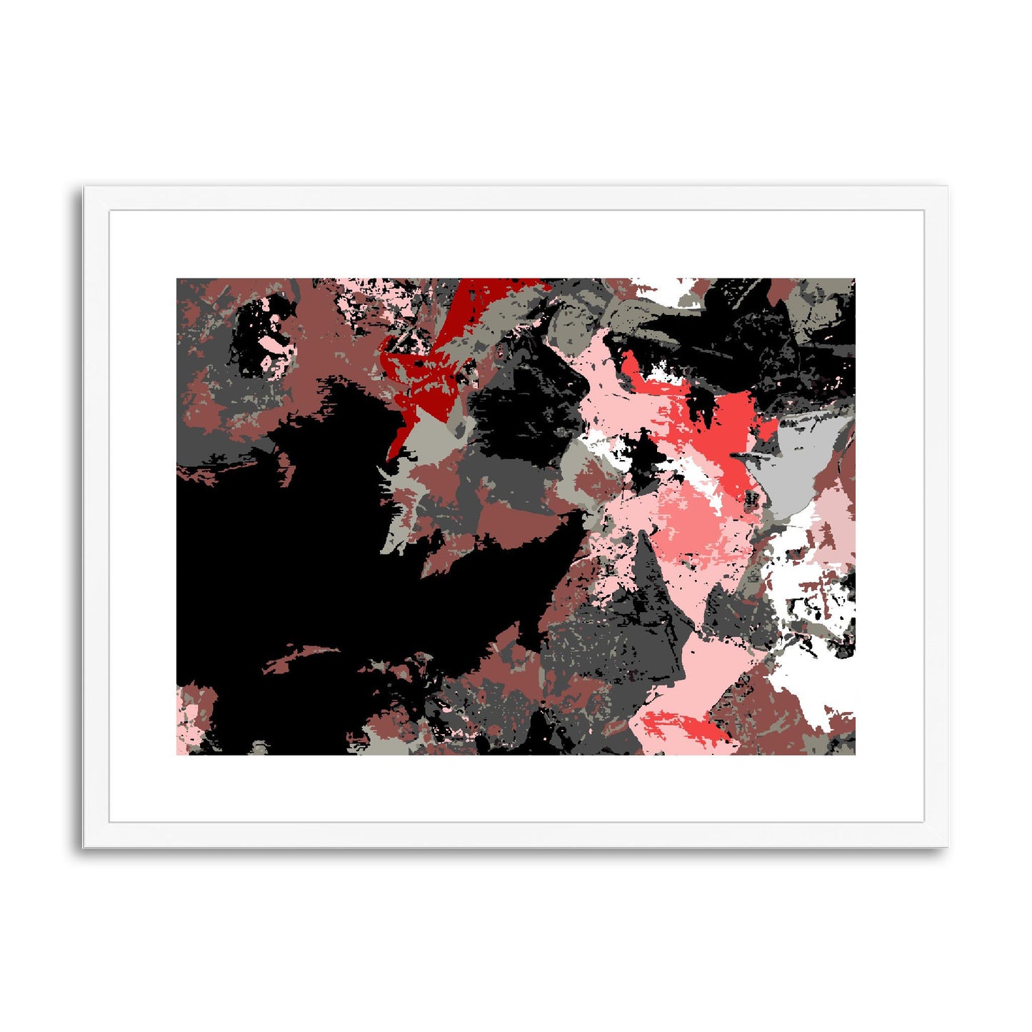 Framed Graphic Art Print, fph-1190-7692, 24"x18", White Frame