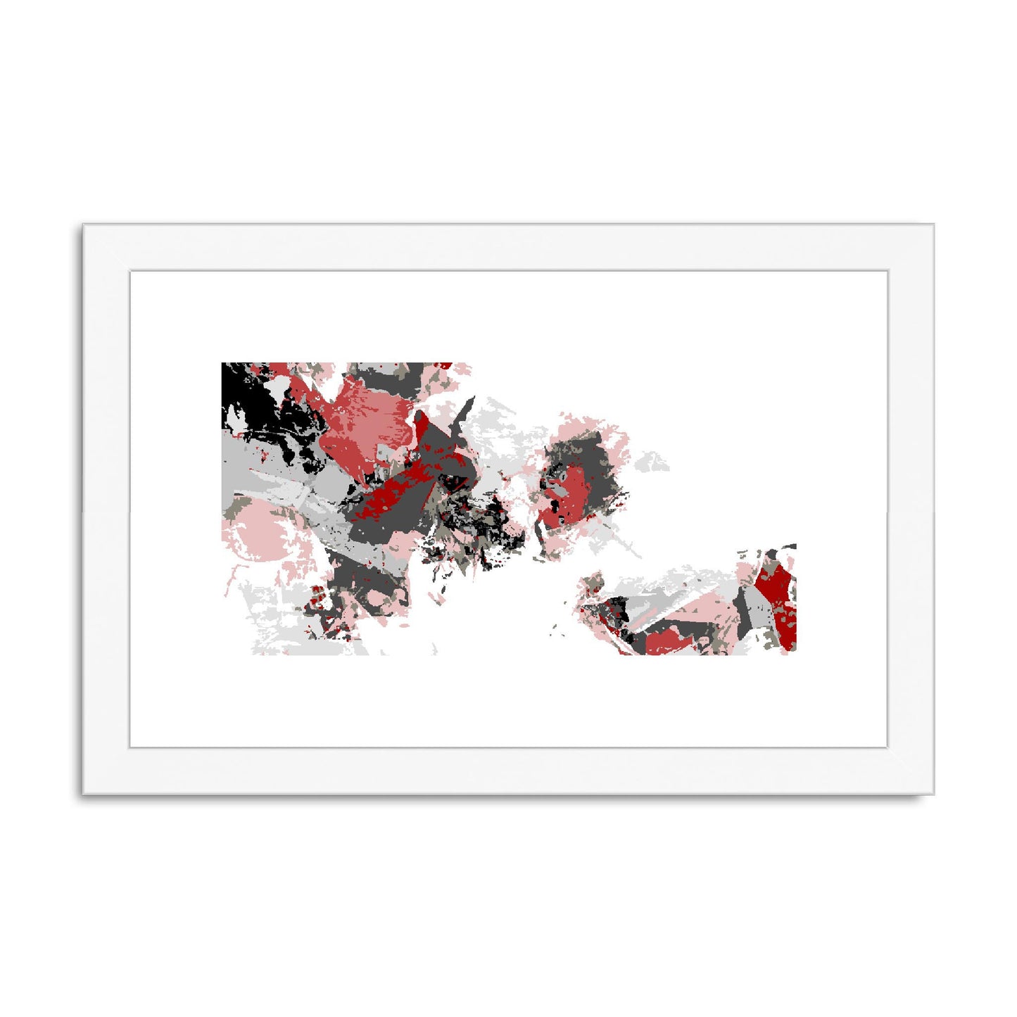 Framed Graphic Art Print, fph-1190-7694, 12"x8", White Frame