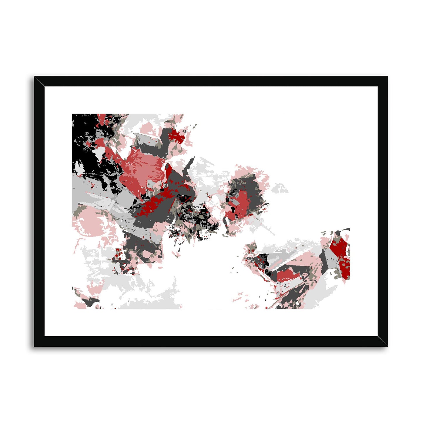Framed Graphic Art Print, fph-1190-7694, 24"x18", Black Frame