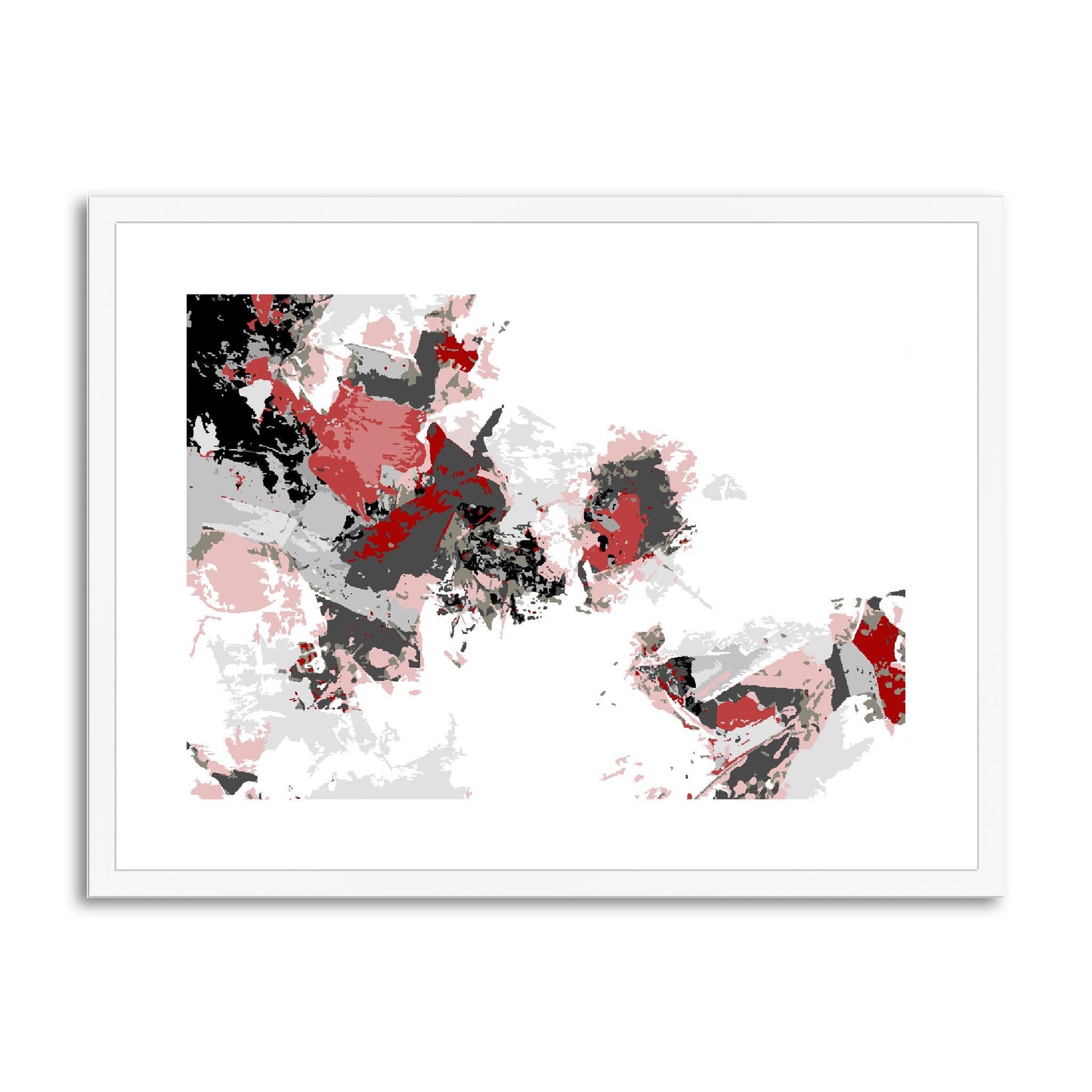 Framed Graphic Art Print, fph-1190-7694, 24"x18", White Frame