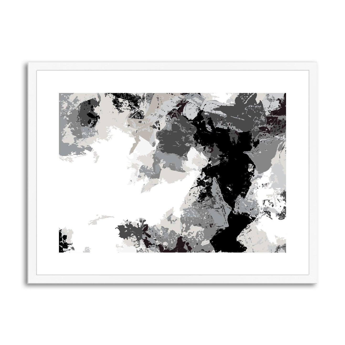 Framed Graphic Art Print, fph-1200-7692, 24"x18", White Frame