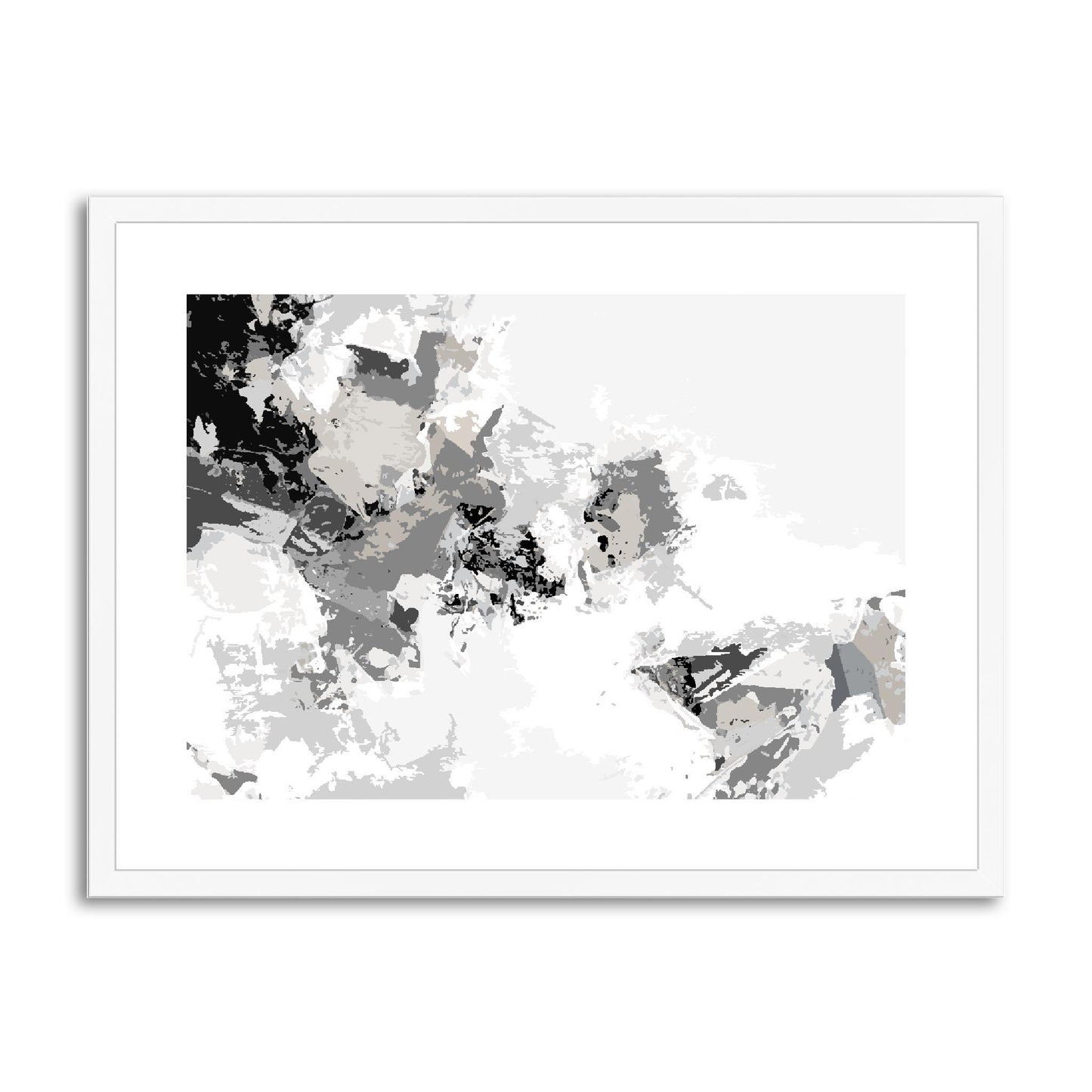 Framed Graphic Art Print, fph-1200-7694, 24"x18", White Frame