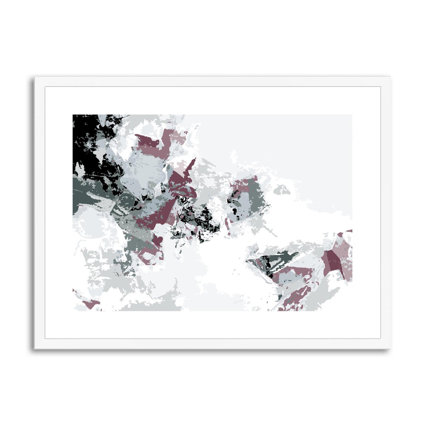 Framed Graphic Art Print, fph-1210-7694, 24"x18", White Frame