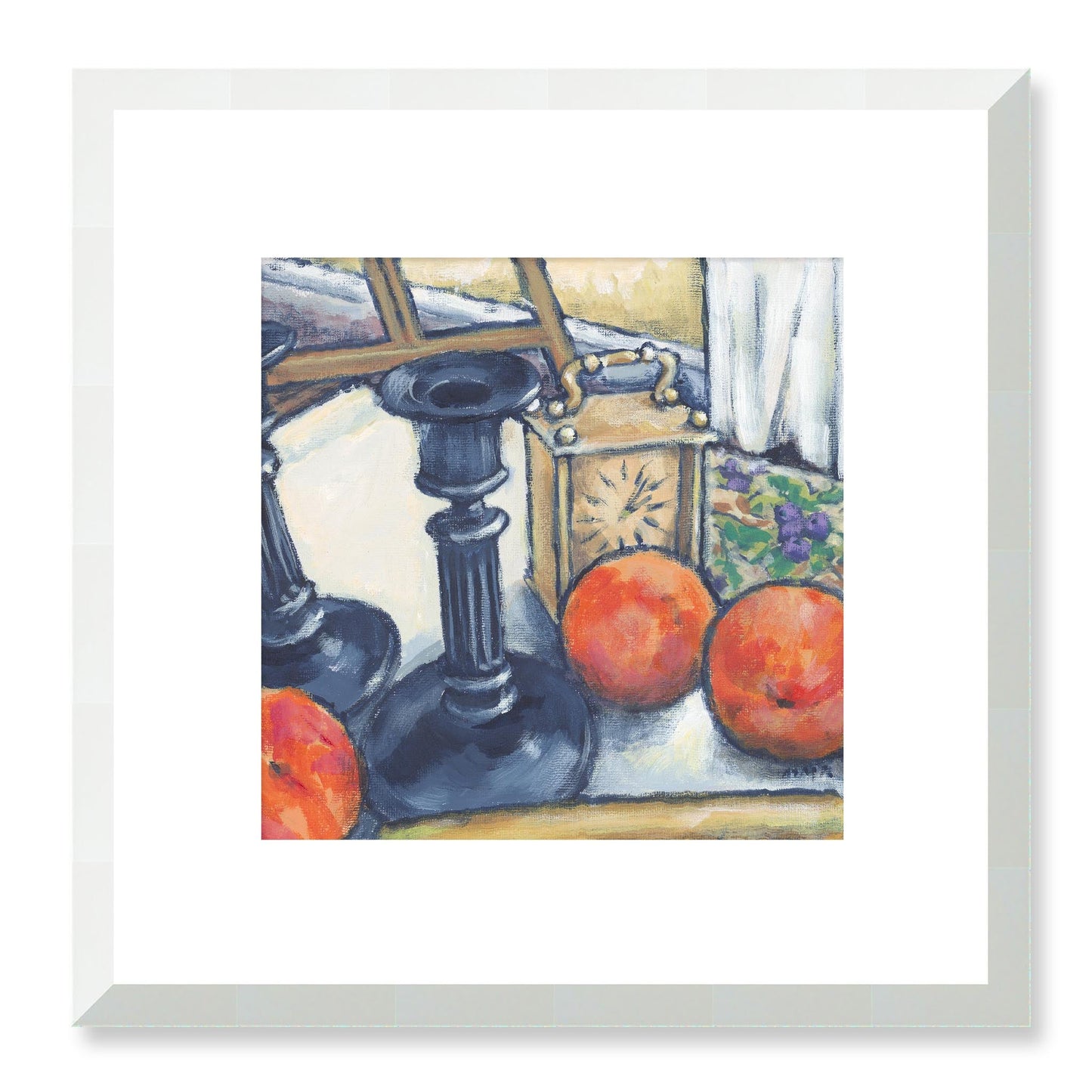 Framed Fine Art Print, White Mat - 12x12 inches | Still Life in Acrylic, FPS-1000-1102, Prints, Fine art, White Frame, 30 x 30 cm ,12 x 12 inches