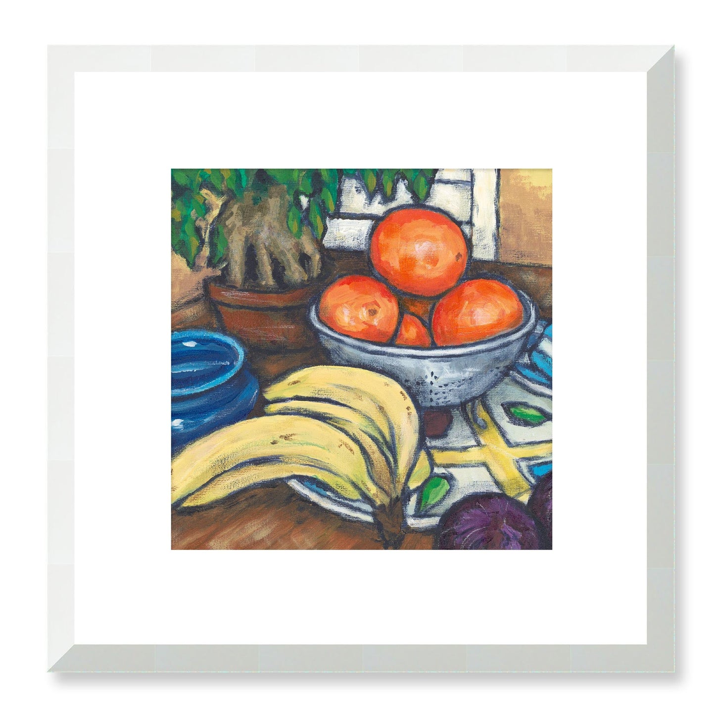 Framed Fine Art Print, White Mat - 12x12 inches | Still Life in Acrylic, FPS-1000-1104, Prints, Fine art, White Frame, 30 x 30 cm ,12 x 12 inches