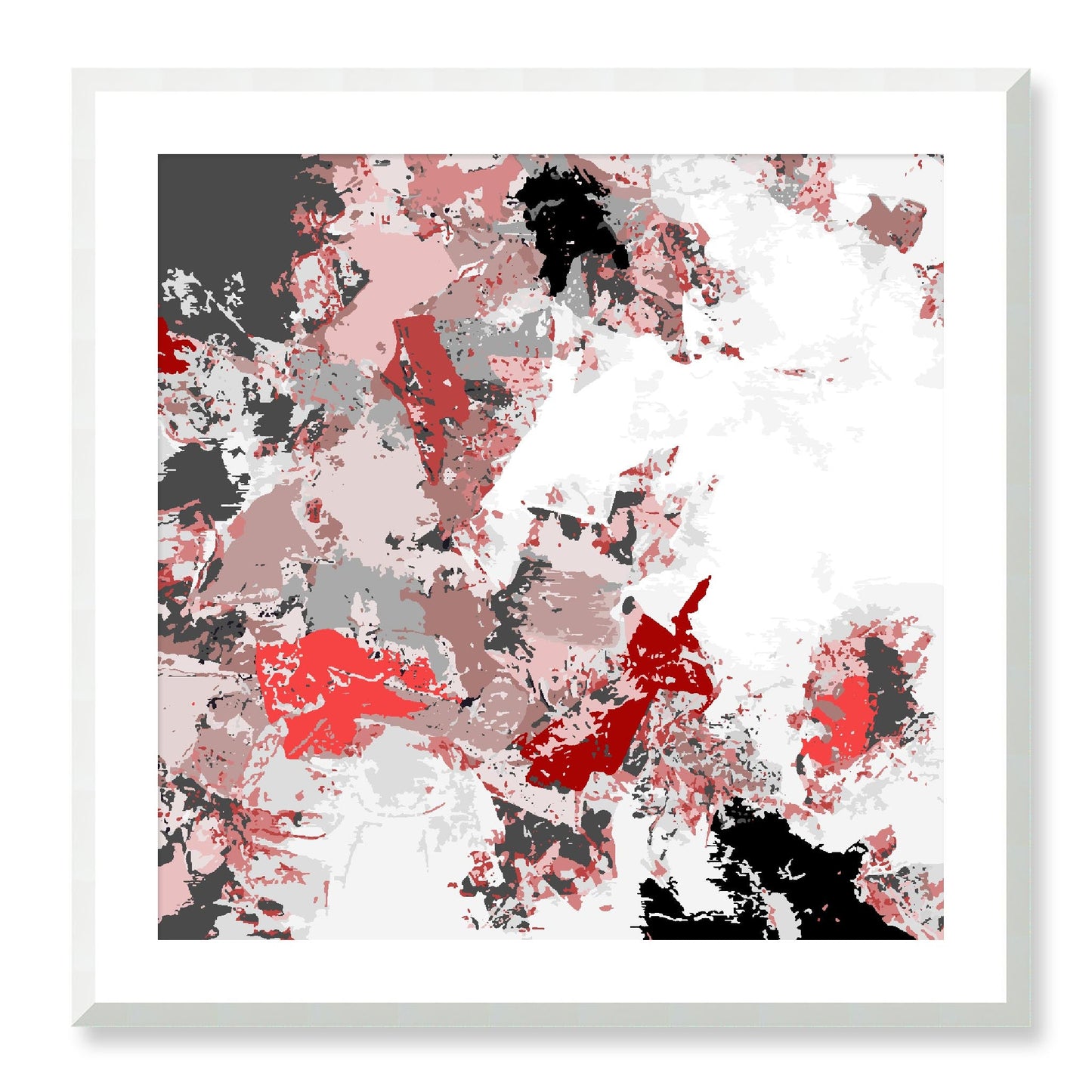 Framed Graphic Art Print, White Mat - 8x8 12x12 16x16 20x20 24x24 28x28 inches | FPS-1190-7695, Prints, Graphic art, White Frame, 71 x 71 cm ,28 x 28 inches