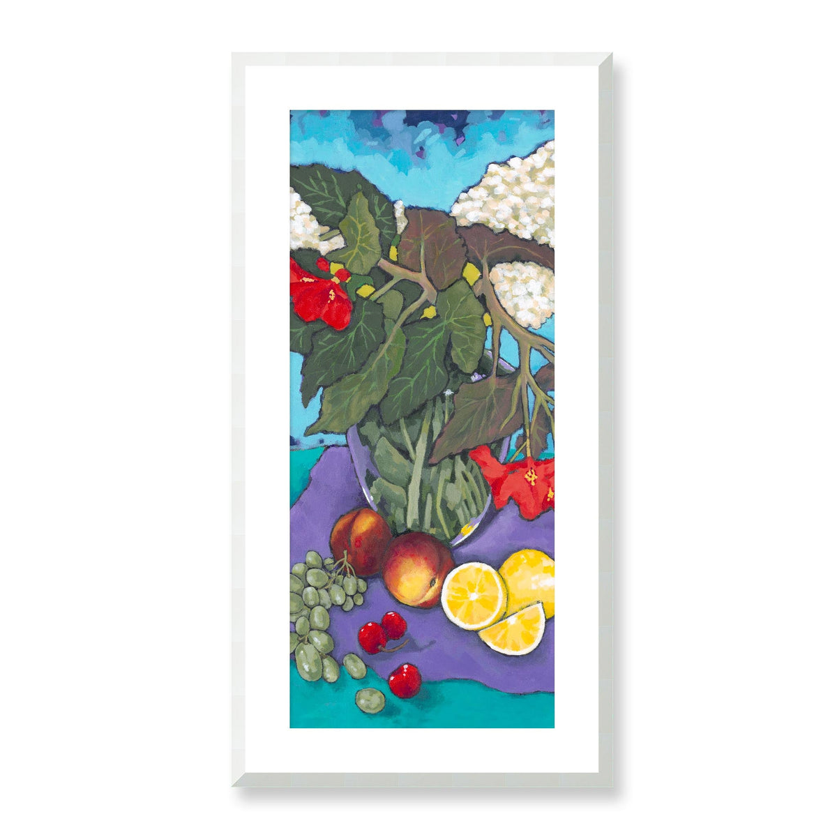 Fruit & Florals — Framed Fine Art Print | 16 x 32 inches | White Frame