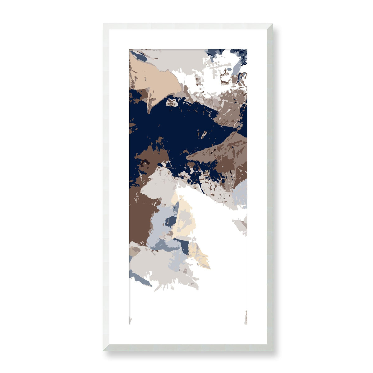 Mocha Froth — Framed Fine Art Print | 16 x 32 inches | White Frame