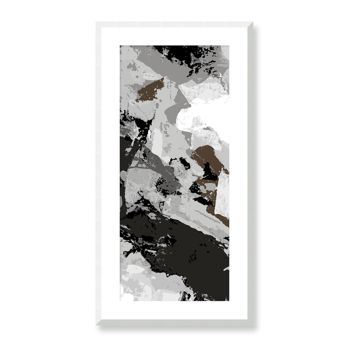 Warm Espressor & Charcoal — Framed Fine Art Print | 16 x 32 inches | White Frame