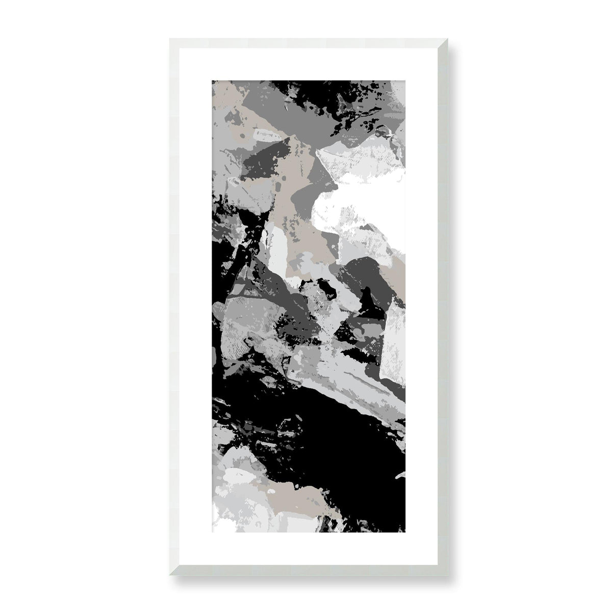 Muted Mineral Taupe — Framed Fine Art Print | 16 x 32 inches | White Frame