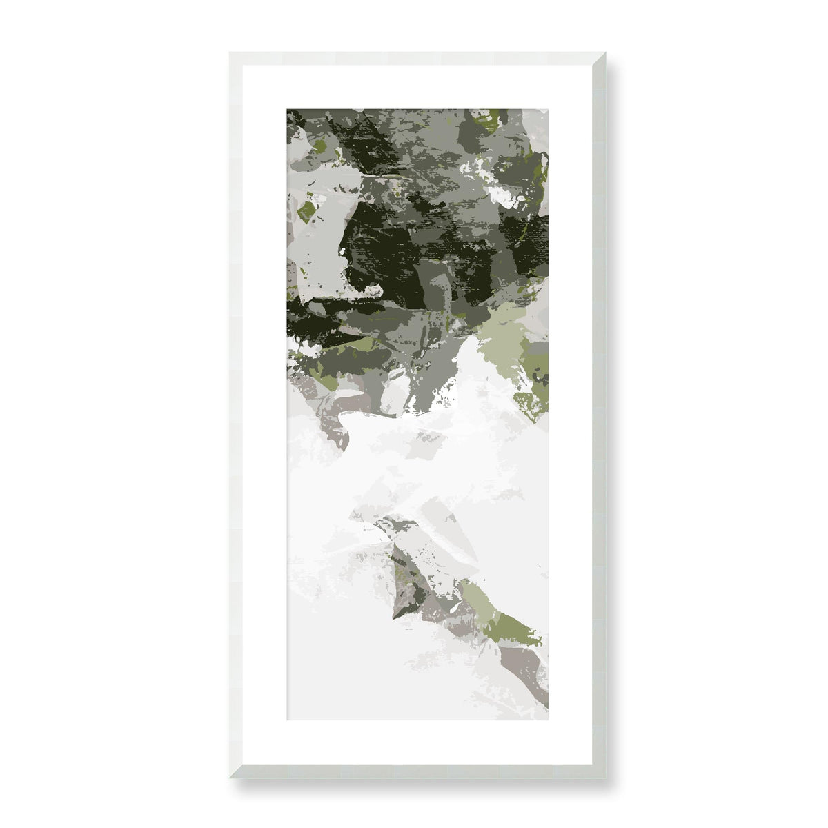 Sage Stone — Framed Fine Art Print | 16 x 32 inches | White Frame