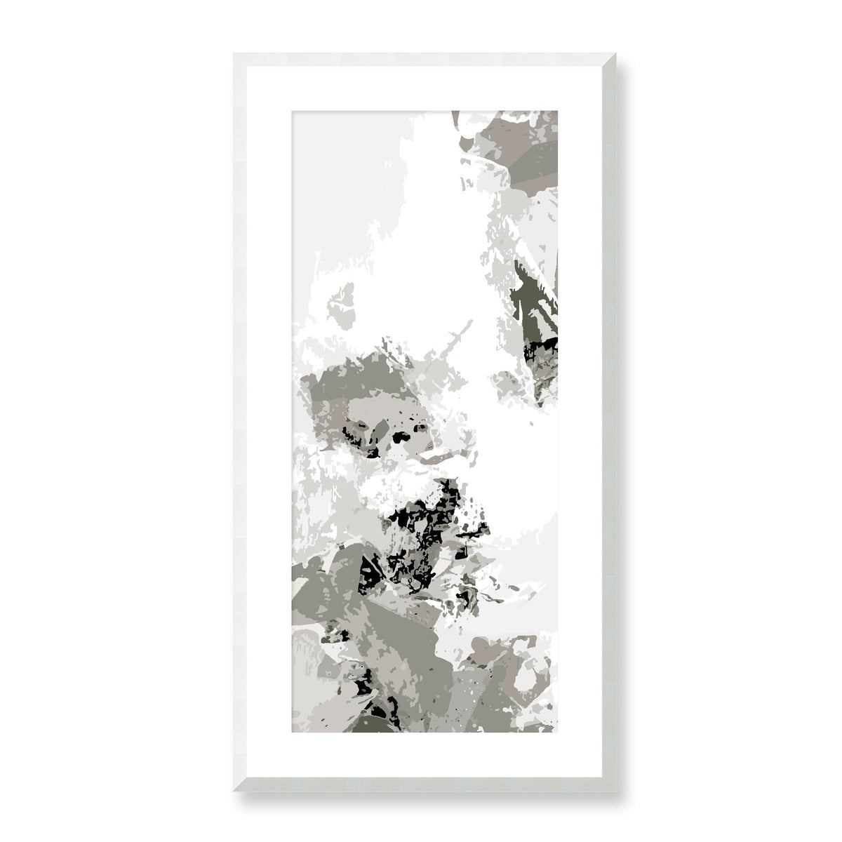Urban Graphite — Framed Fine Art Print | 16 x 32 inches | White Frame