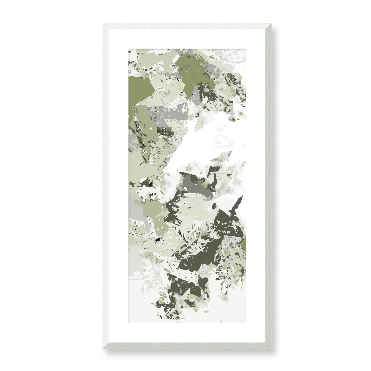 Pistachio Mist — Framed Fine Art Print | 16 x 32 inches | White Frame