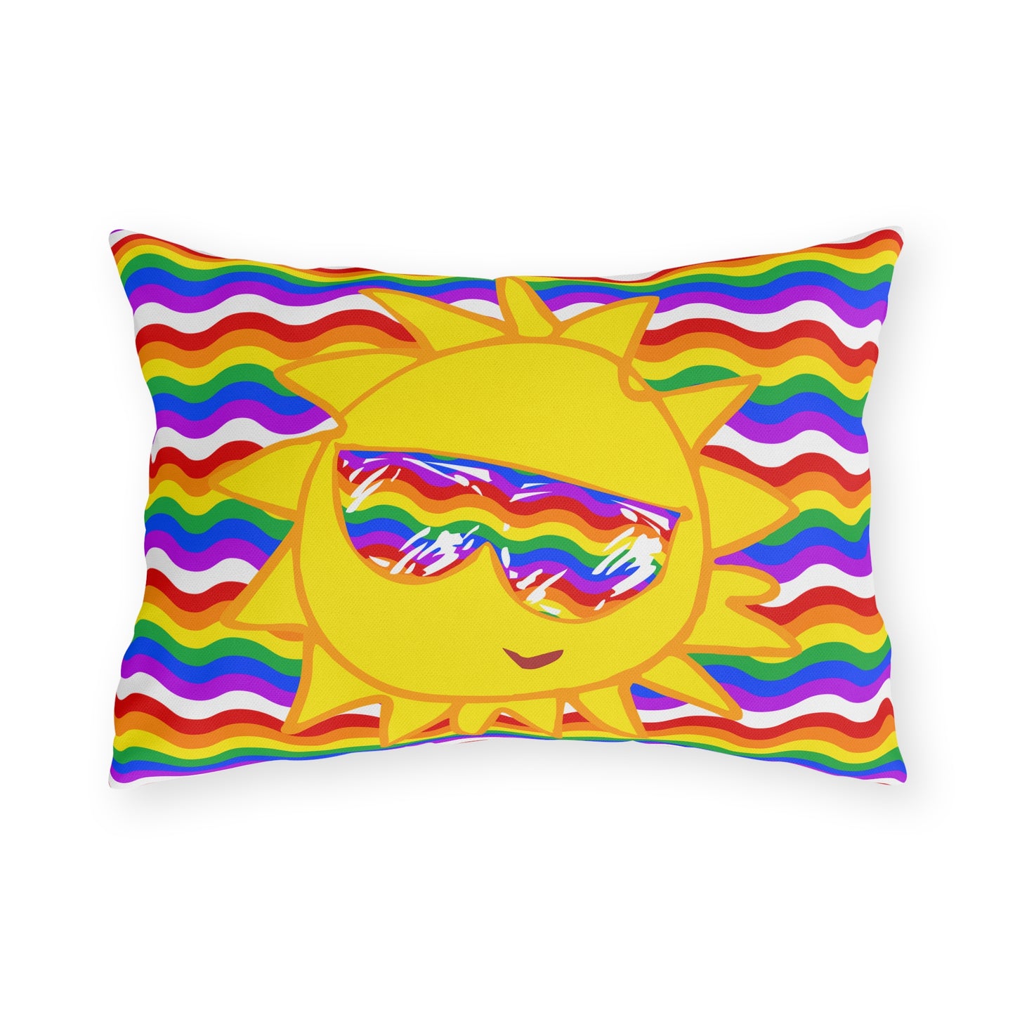 Outdoor Pillow with Cheerful Rainbow Vibes | OPPF