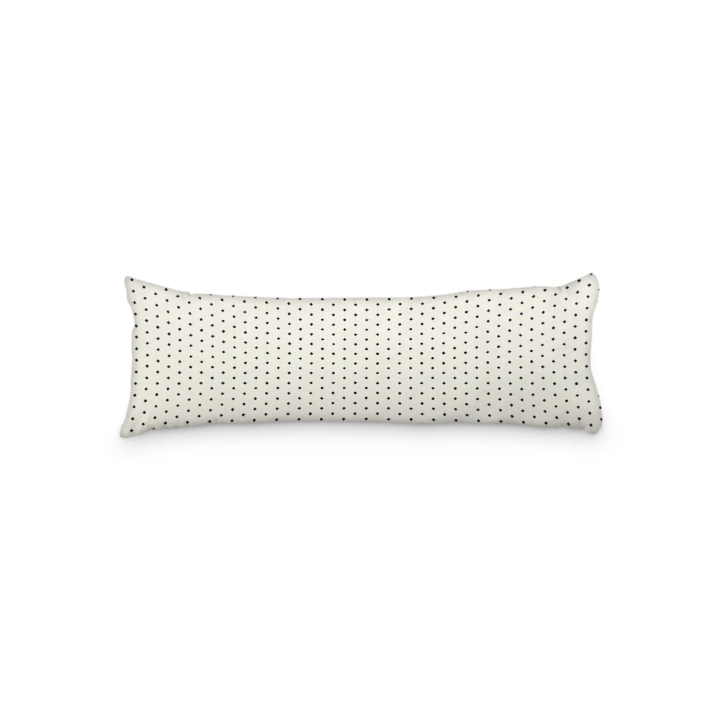 Pale Cream Microfiber Body Pillow with Fine Black Diamonds, 20 x 54 inches / 51 x 137 cm