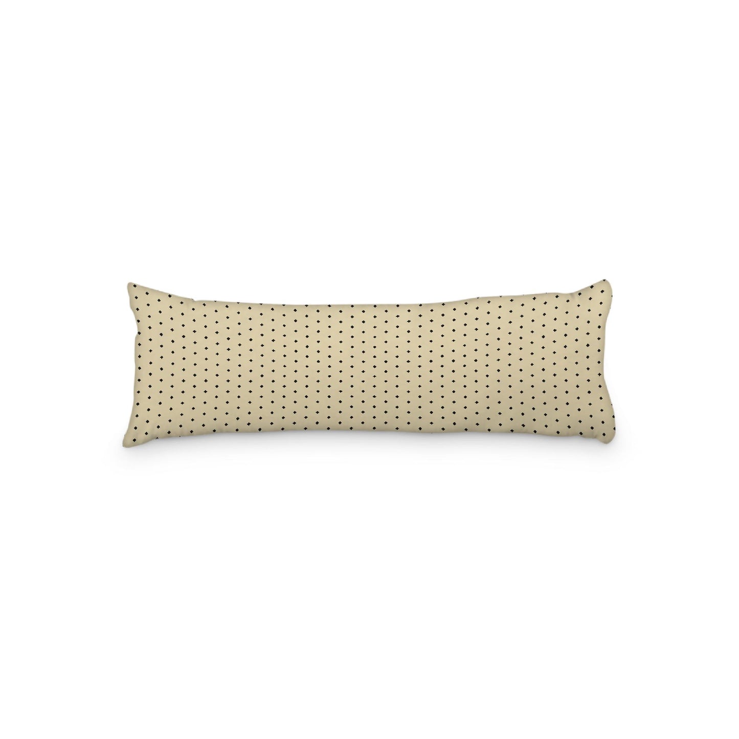 Desert Sand Microfiber Body Pillow with Fine Black Diamonds, 20 x 54 inches / 51 x 137 cm