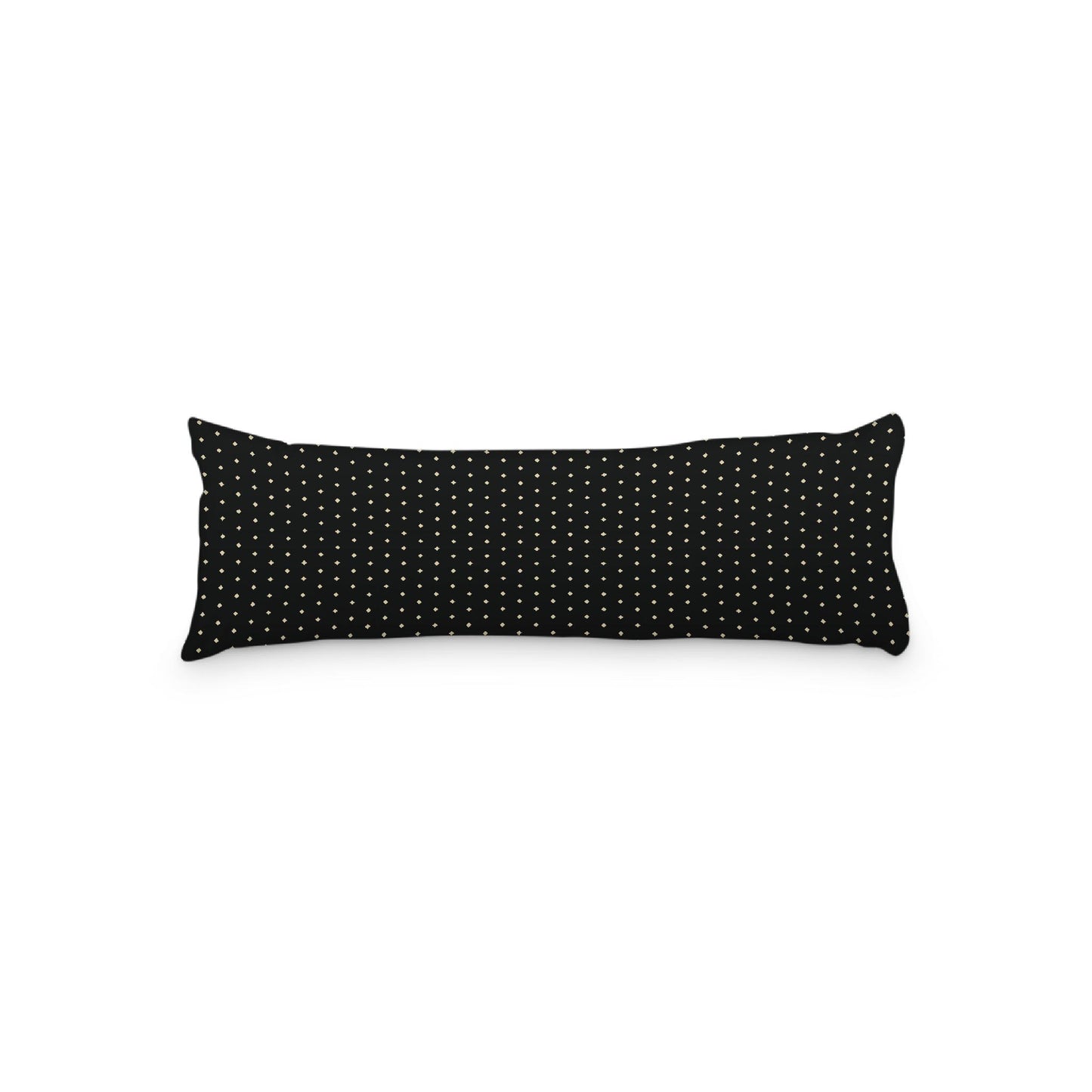 Black Microfiber Body Pillow with Fine Desert Sand Diamonds, 20 x 54 inches / 51 x 137 cm