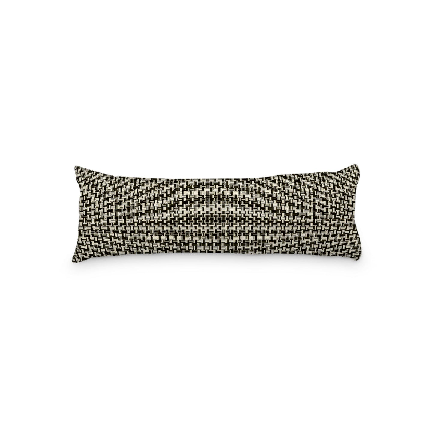 Desert Sand Microfiber Body Pillow, Black Double Weave Motif Print, 20 x 54 inches / 51 x 137 cm