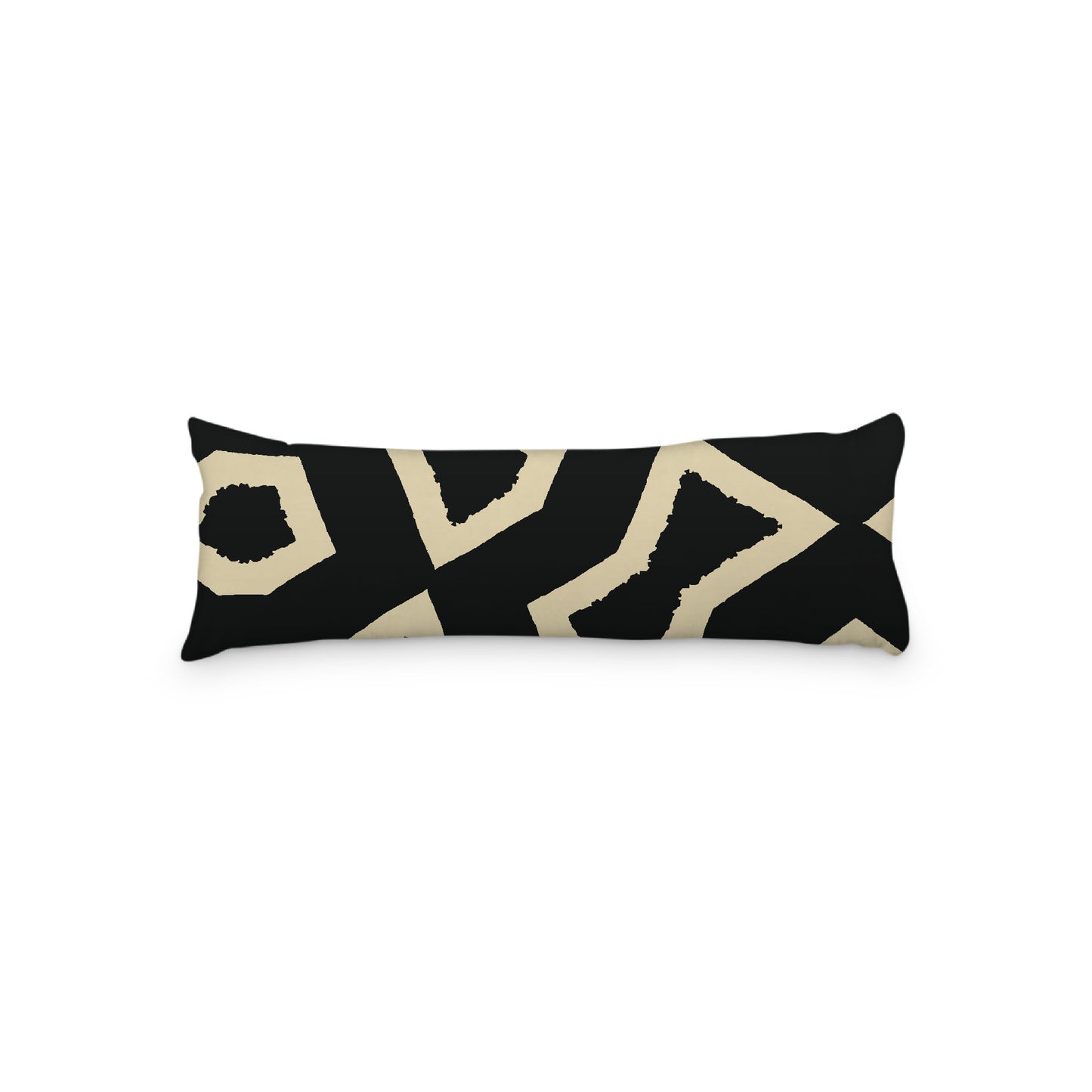 Desert Sand Microfiber Body Pillow, Bold Black Graphic Print, 20 x 54 inches / 51 x 137 cm