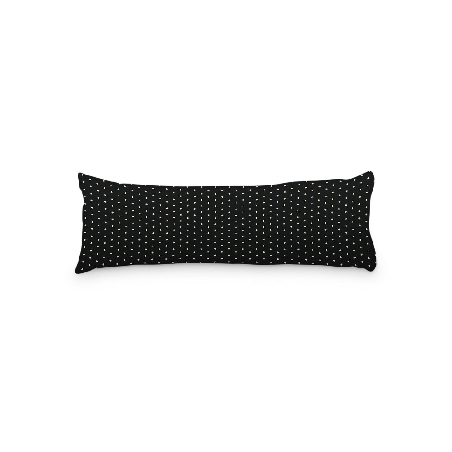 Black Microfiber Body Pillow with Fine Beige Diamonds, 20 x 54 inches / 51 x 137 cm