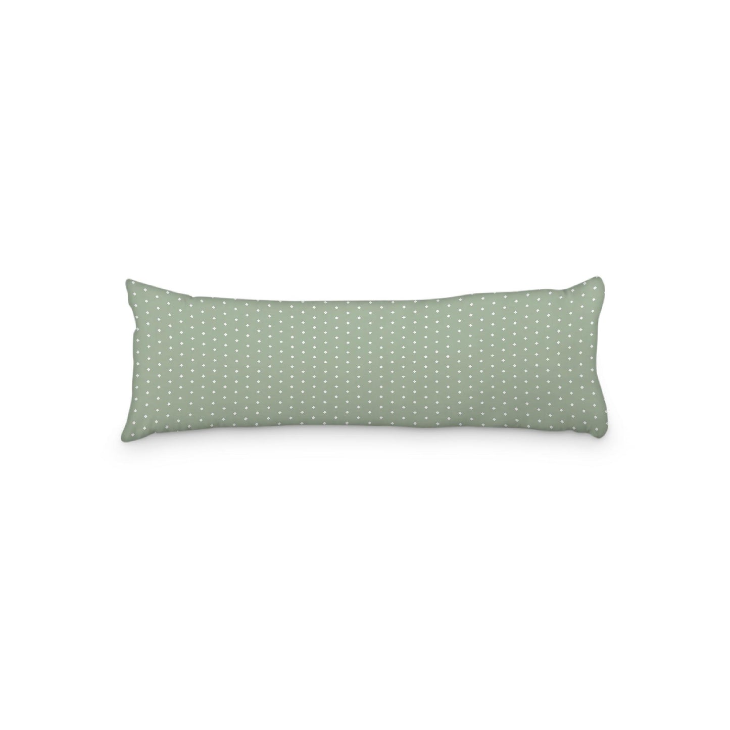 Green Microfiber Body Pillow with Fine White Diamonds, 20 x 54 inches / 51 x 137 cm