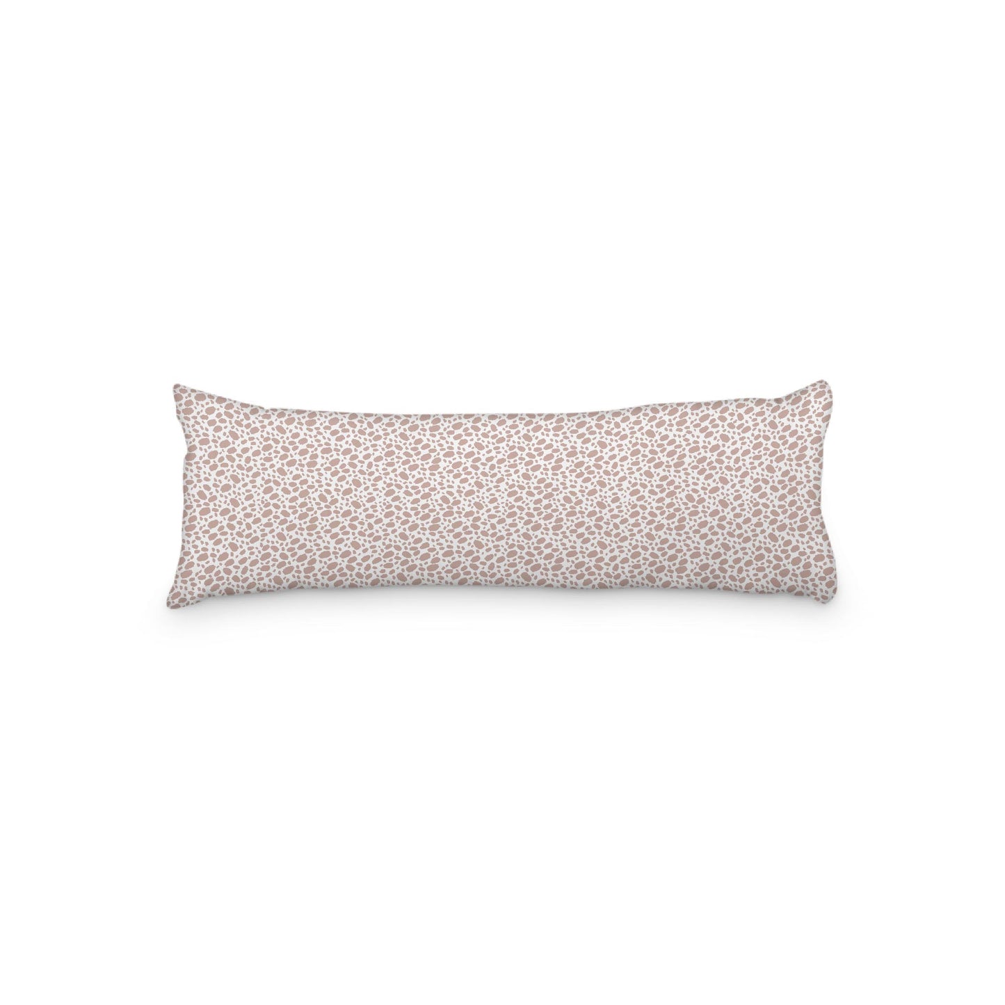 White Microfiber Body Pillow, Salmon Hand-painted Dab Motif Print, 20 x 54 inches / 51 x 137 cm