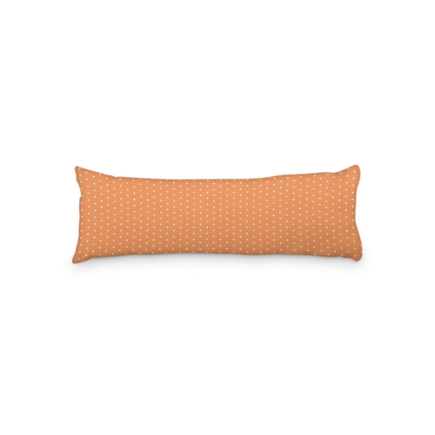 Orange Microfiber Body Pillow with Fine White Diamonds, 20 x 54 inches / 51 x 137 cm