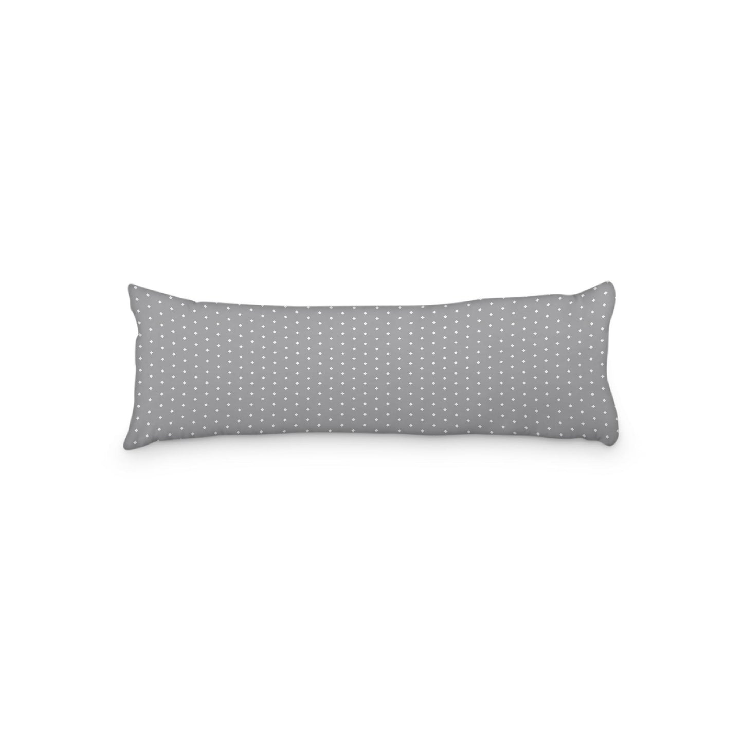 Grey Microfiber Body Pillow with Fine White Diamonds, 20 x 54 inches / 51 x 137 cm