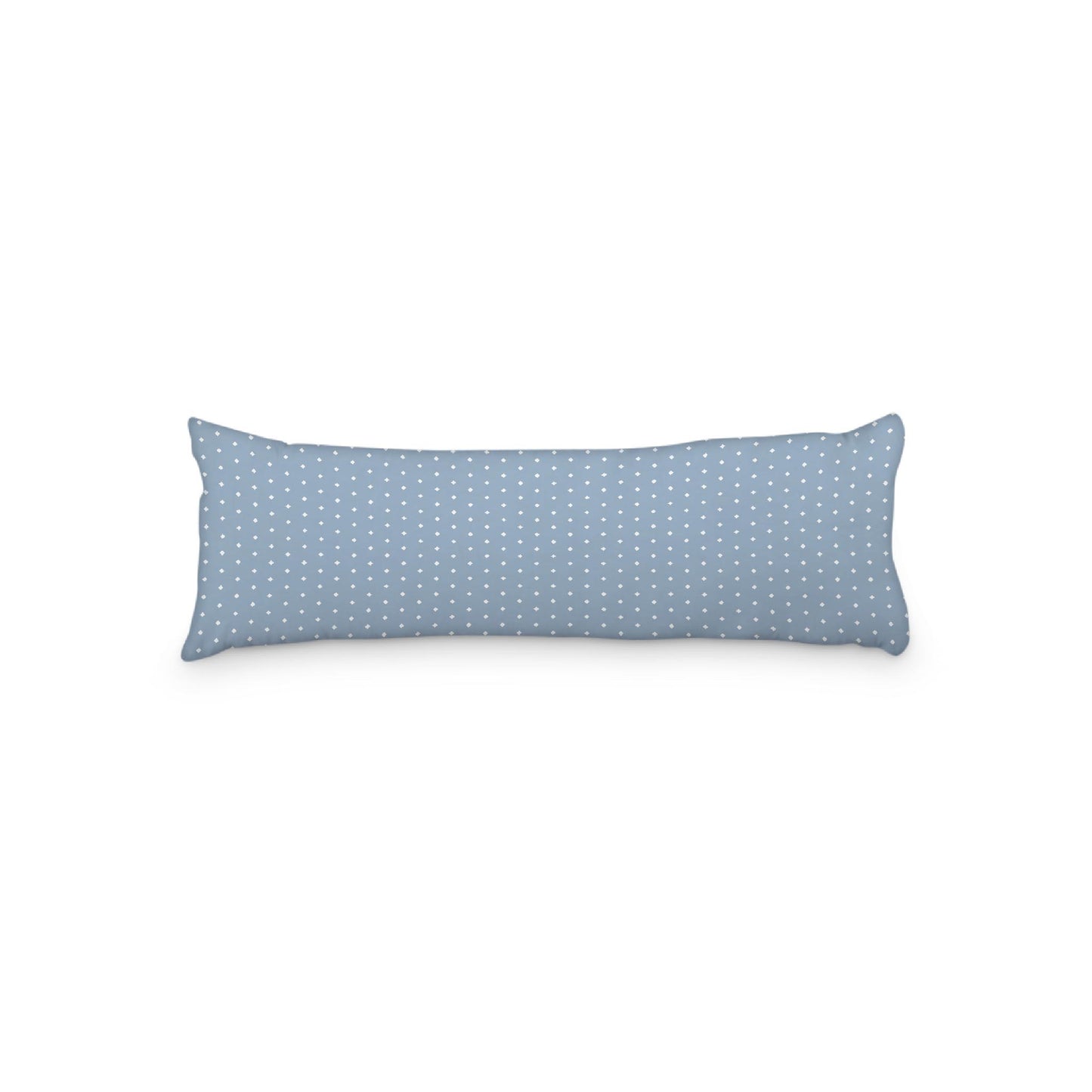 Blue Microfiber Body Pillow with Fine White Diamonds, 20 x 54 inches / 51 x 137 cm